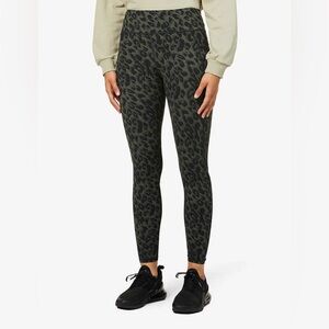Sweaty Betty Olive Green Black Leopard High-Waist Leggings